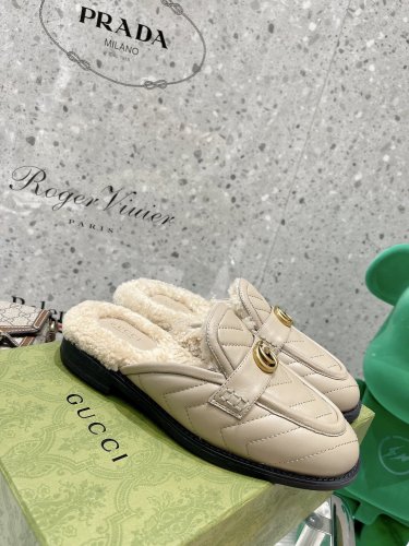 Gucci Womens Shoes Casual Loafers Design Luxury Brand Leather Princetown with Original Box