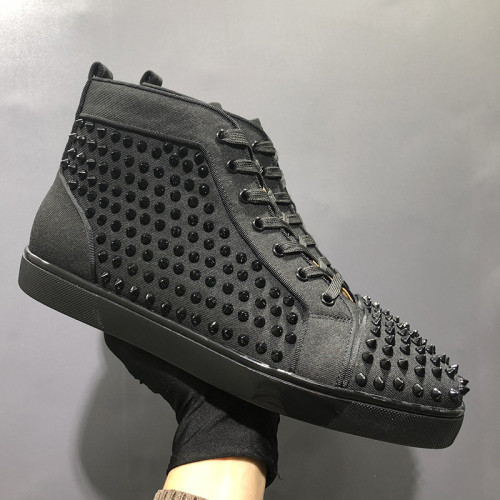 Christian Louboutin Mens Shoes Luxury Brand Red Bottom Design Louis Junior Spikes Flat with Original Box CL sneakers