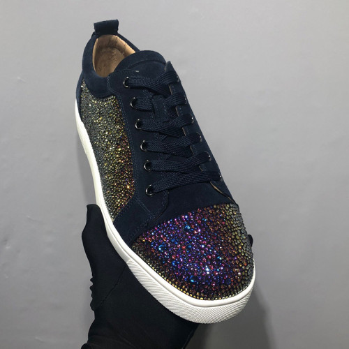 Christian Louboutin Mens Shoes Luxury Brand Red Bottom Design Louis Junior Spikes Flat with Original Box CL sneakers