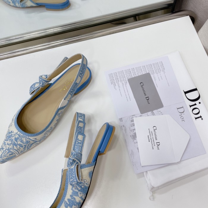 Dior Women Shoes Pumps Luxury Design Fashion Type High Heel Shoes for Wedding Style J'ADIOR SLINGBACK PUMP Cotton Embroidery with Micro Houndstooth Motif with Original Box