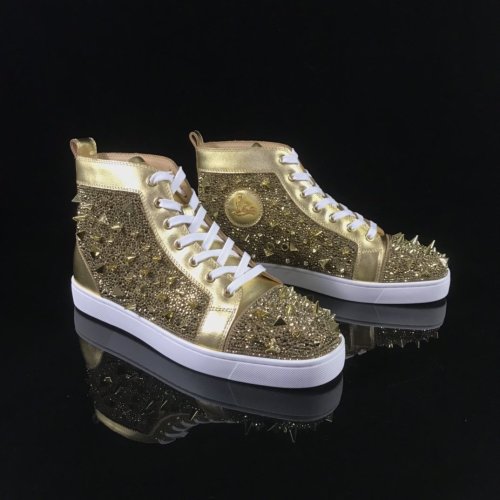 Christian Louboutin Mens Shoes Luxury Brand Red Bottom Design Louis Junior Spikes Flat with Original Box CL sneakers