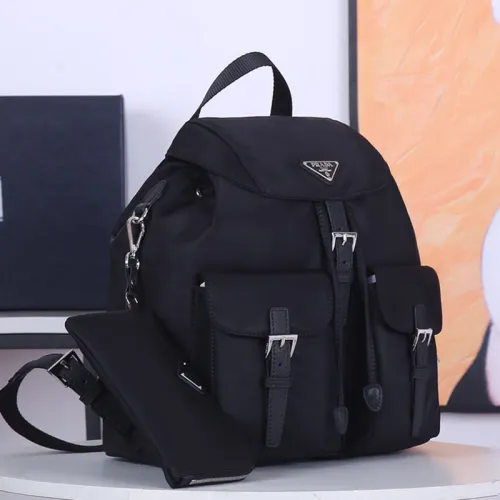 Prada Mens Bags Backpack Nylon and Saffiano Leather Backpack Luxury Brand 2VZ048_973_F0002_V_OOO