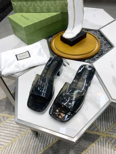 Gucci Womens Shoes Sandals Slides Slippers Luxury Brand Thick Sole 5cm Heel Design Women's GG slide sandal with Original Box