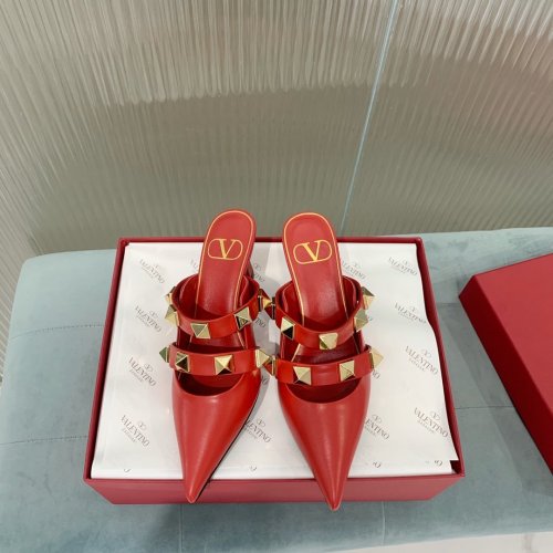 Valentino Women Shoes Mule Flip Flop Sandals ROMAN STUD MULE IN CALFSKIN 65 MM with Original Box