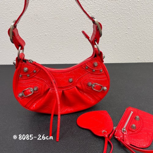 Balenciaga Le Cagole Womens Bags Luxury Brand Balenciaga WOMEN'S LE CAGOLE XS SHOULDER BAG IN RED