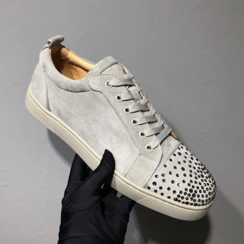 Christian Louboutin Mens Shoes Luxury Brand Red Bottom Design Louis Junior Spikes Flat with Original Box CL sneakers