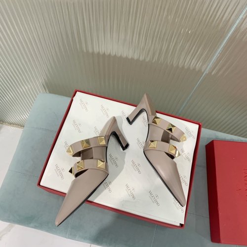 Valentino Women Shoes Mule Flip Flop Sandals ROMAN STUD MULE IN CALFSKIN 65 MM with Original Box