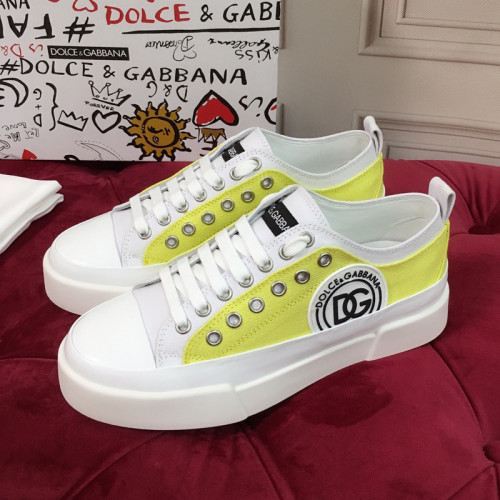 Dolce&Gabbana Womens Shoes Sneakers Fashion Type Luxury Brand Two-tone canvas Portofino Light Low-top sneakers with DG logo with Original Box