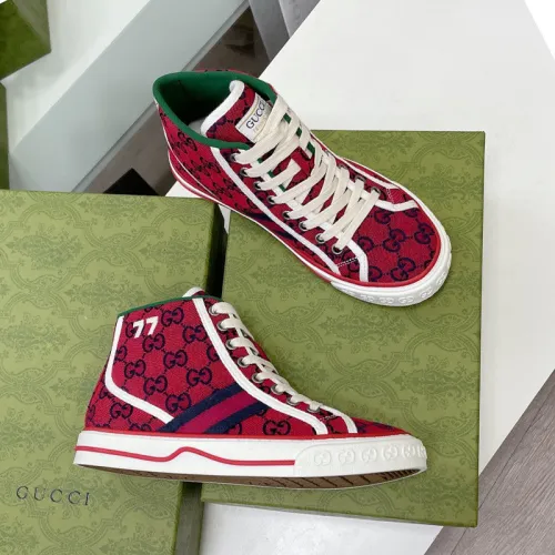 Gucci Womens Shoes Fashion Type Luxury Brand Leather Women's Gucci Tennis 1977 high top sneaker with Original Box