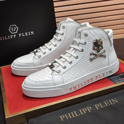 Philipp Plein Men Shoes Sneakers High Top Sneaker Fashion Design Luxury Brand Ankle Boots with Original Box