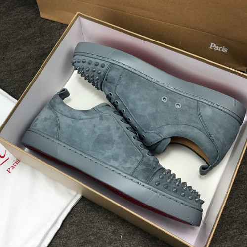 Christian Louboutin Mens Shoes Luxury Brand Red Bottom Design Louis Junior Spikes Flat with Original Box CL sneakers