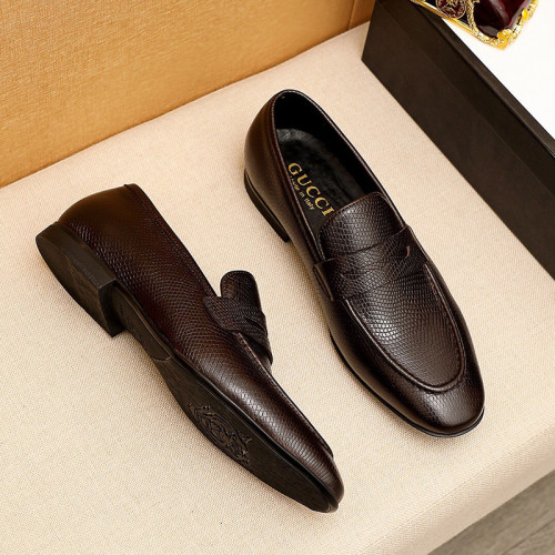 Gucci Mens Shoes Leather Design Luxury Brand Business Dress Shoes for Men with Original Box