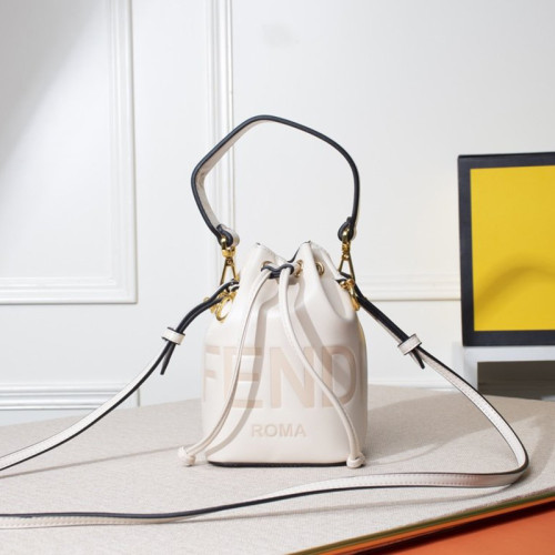 Fendi Womens Bag MON TRESOR White Leather Mini-Bag