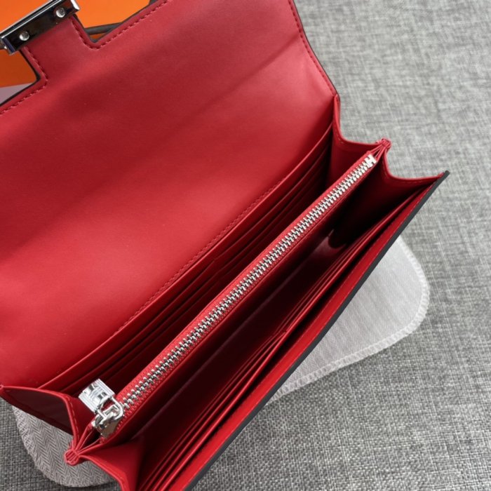 Hermes Womens Mens Wallets Purse Constance Clutch Leather Design Coin Bag with Original Box