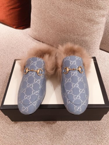 Gucci Womens Shoes Casual Loafers Design Luxury Brand Leather Princetown with Original Box