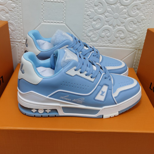 Louis Vuitton Womens Shoes Fashion Sneakers Design Luxury Brand LV TRAINER SNEAKER Mix of materials with Original Box 1A9JI9