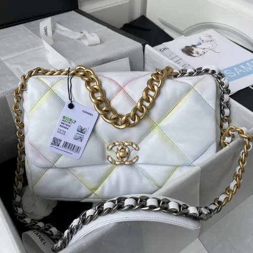 Chanel Womens Bags Shoulder Messenger Bags Chanel 19 Flap Bag Luxury Brand with Original Box