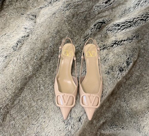 Valentino Women Shoes Mule Flip Flop Sandals VLOGO SIGNATURE CALFSKIN SLINGBACK PUMP 35MM with Original Box