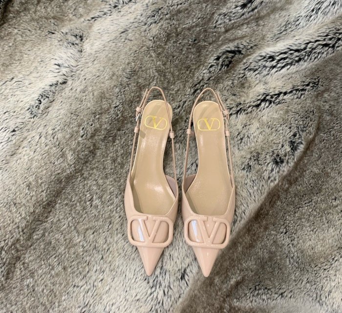 Valentino Women Shoes Mule Flip Flop Sandals VLOGO SIGNATURE CALFSKIN SLINGBACK PUMP 35MM with Original Box