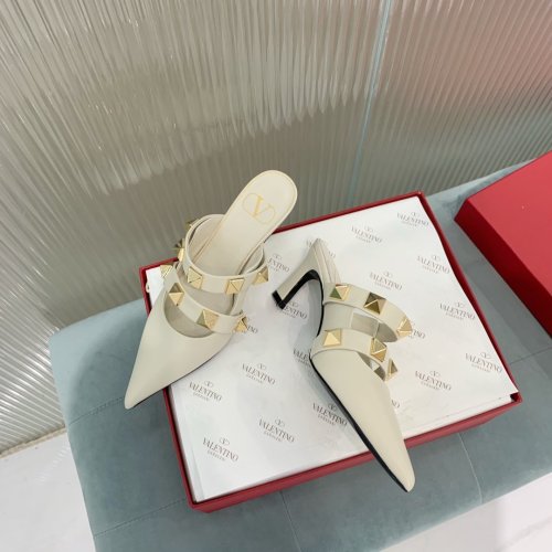 Valentino Women Shoes Mule Flip Flop Sandals ROMAN STUD MULE IN CALFSKIN 65 MM with Original Box