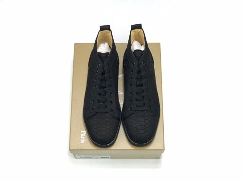 Christian Louboutin Mens Shoes Luxury Brand Red Bottom Design Louis Junior Spikes Flat with Original Box CL sneakers