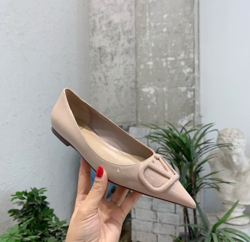 Valentino Women Shoes Mule Flip Flop Sandals VLOGO SIGNATURE CALFSKIN PUMP Flat Luxury Brand with Original Box
