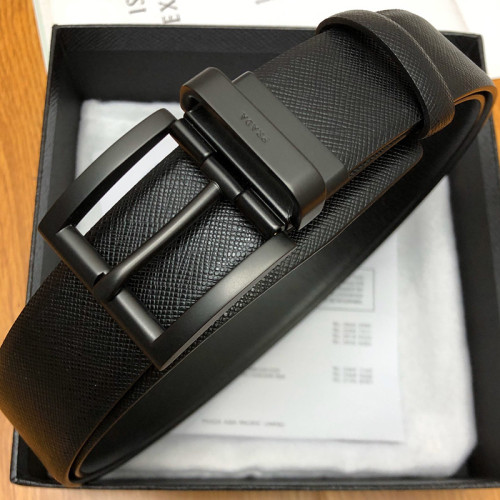 Prada Mens Belts Leather Design Luxury Brand Style Belts for Men with Original Box, Dust Bag and Receipt