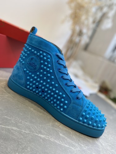 Christian Louboutin Mens Shoes Luxury Brand Red Bottom Design Louis Junior Spikes Flat with Original Box CL sneakers