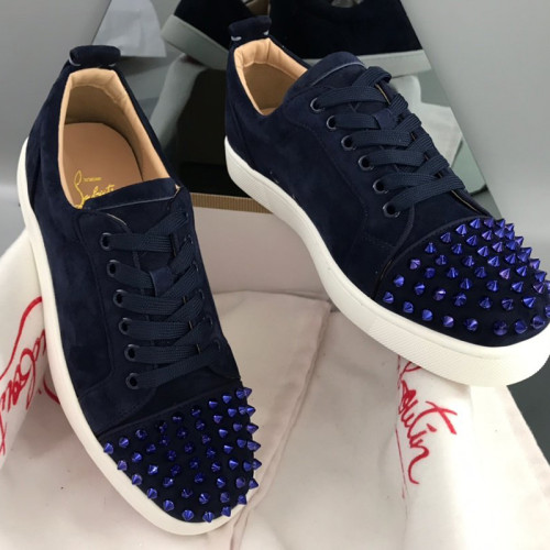 Christian Louboutin Mens Shoes Luxury Brand Red Bottom Design Louis Junior Spikes Flat with Original Box CL sneakers
