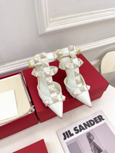 Valentino Women Shoes Mule Flip Flop Sandals ROMAN STUD SLIDE SANDAL IN QUILTED NAPPA with Original Box Luxury Brand 8cm Heel Design