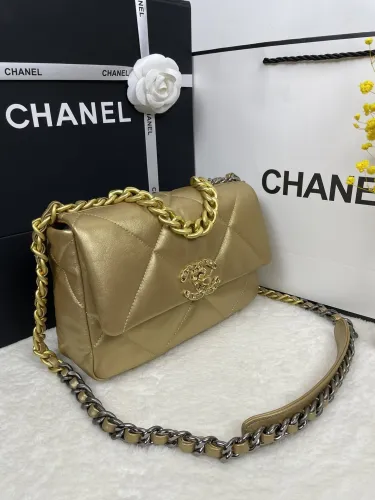 Chanel Womens Bags Shoulder Messenger Bags Chanel 19 Flap Bag Luxury Brand with Original Box
