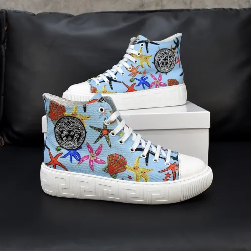 Versace Mens Shoes Sneakers Lace-Up Canvas Ankle Boots Luxury Brand Fashion Shoes for Men