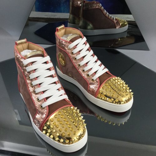 Christian Louboutin Mens Shoes Luxury Brand Red Bottom Design Louis Junior Spikes Flat with Original Box CL sneakers