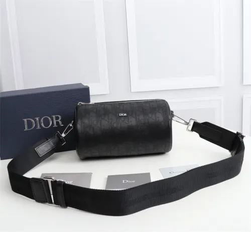 Dior Mens Womens Bags Shoulder Messenger Bags Luxury Brand Dior ROLLER MESSENGER BAG Black Dior Oblique Galaxy Leather 1ESPO061VPI_H03E with Original Box