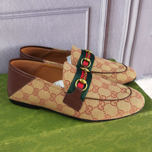 Gucci Womens Shoes Casual Loafers Design Luxury Brand Leather Princetown with Original Box Women's maxi GG Gucci Jordaan loafer