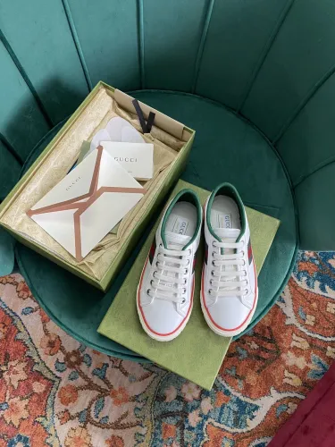 Gucci Womens Shoes Sneakers Luxury Brand Women's Gucci Tennis 1977 sneaker ‎663257 2UX10 9070 with Original Box