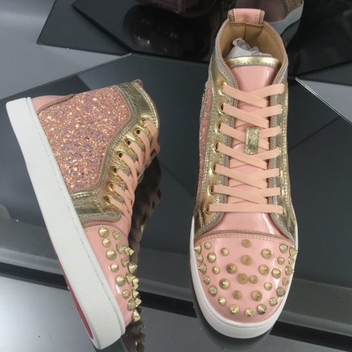Christian Louboutin Mens Shoes Luxury Brand Red Bottom Design Louis Junior Spikes Flat with Original Box CL sneakers