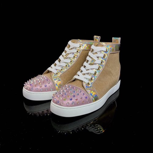 Christian Louboutin Mens Shoes Luxury Brand Red Bottom Design Louis Junior Spikes Flat with Original Box CL sneakers