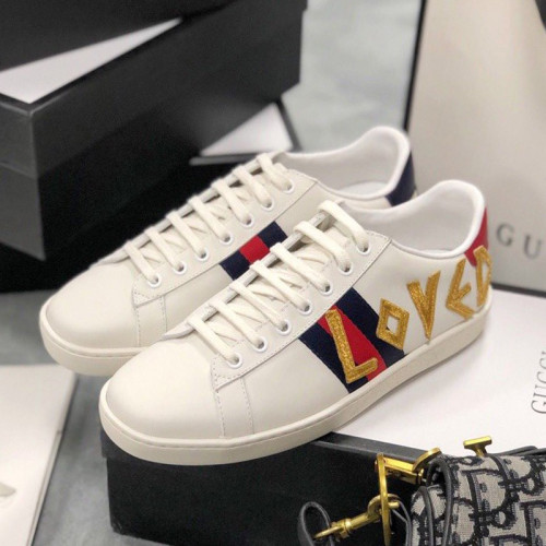 Gucci Womens Shoes Fashion Sneakers Lace-Up Luxury Brand Women's Ace Embroidered Sneaker with Original Box