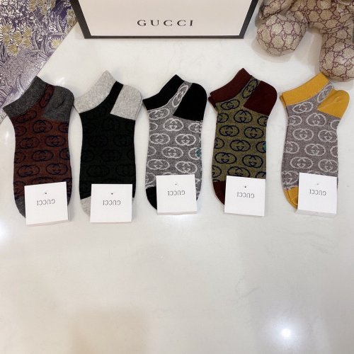 Gucci Socks 5 Pairs with Original Box Luxury Brand Breathable Gucci Sock