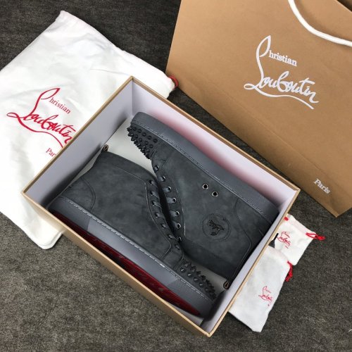 Christian Louboutin Mens Shoes Luxury Brand Red Bottom Design Louis Junior Spikes Flat with Original Box CL sneakers