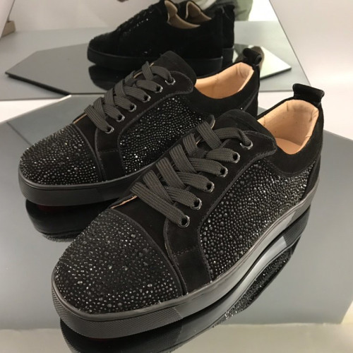Christian Louboutin Mens Shoes Luxury Brand Red Bottom Design Louis Junior Spikes Flat with Original Box CL sneakers