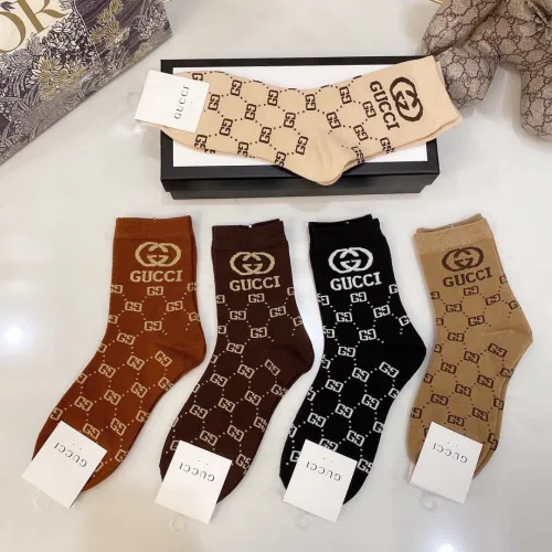 Gucci Socks 5 Pairs with Original Box Luxury Brand Breathable Gucci Sock