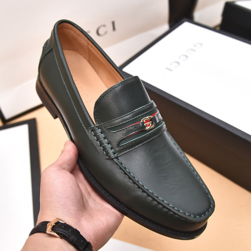 Gucci Mens Shoes Leather Design Luxury Brand Business Dress Shoes for Men with Original Box