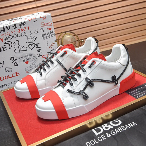 Dolce&Gabbana Men Shoes Sneakers Luxury Brand Portofino Sneakers in Mixed Materials