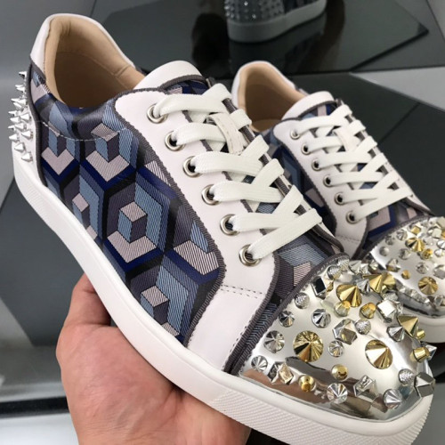Christian Louboutin Mens Shoes Luxury Brand Red Bottom Design Louis Junior Spikes Flat with Original Box CL sneakers