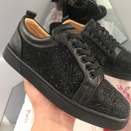 Christian Louboutin Mens Shoes Luxury Brand Red Bottom Design Louis Junior Spikes Flat with Original Box CL sneakers