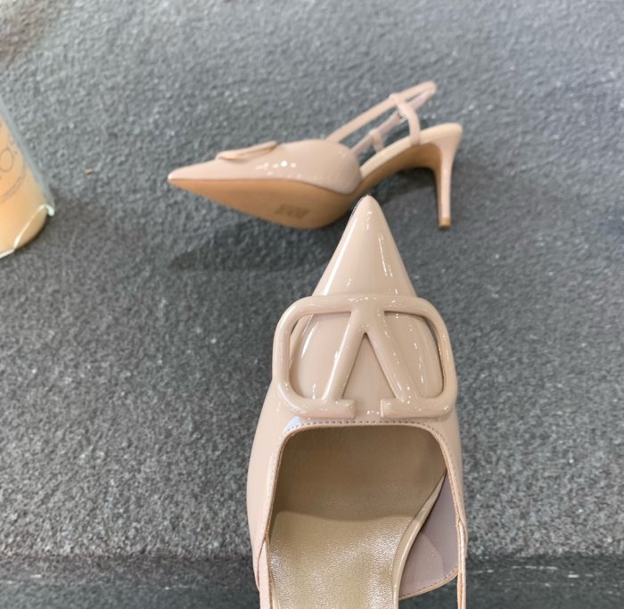 Valentino Women Shoes Mule Flip Flop Sandals VLOGO SIGNATURE CALFSKIN SLINGBACK PUMP 80 MM / 3.15 IN. with Original Box