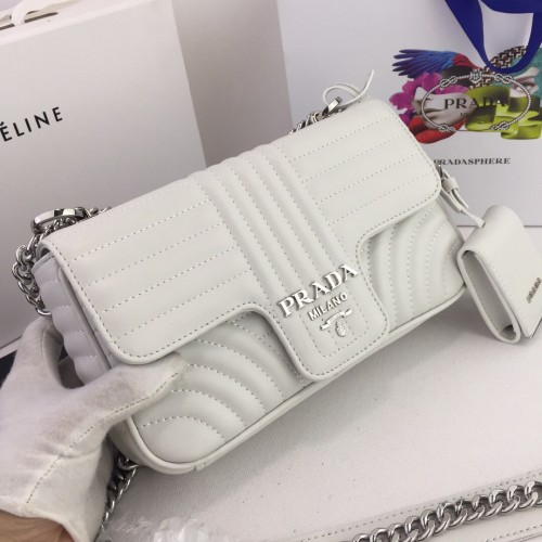 Prada Womens Bags Shoulder Messenger Bags Luxury Brand Leather Prada Diagramme Bag 1BH083_2D91_F097X_V_IOI with Original Box