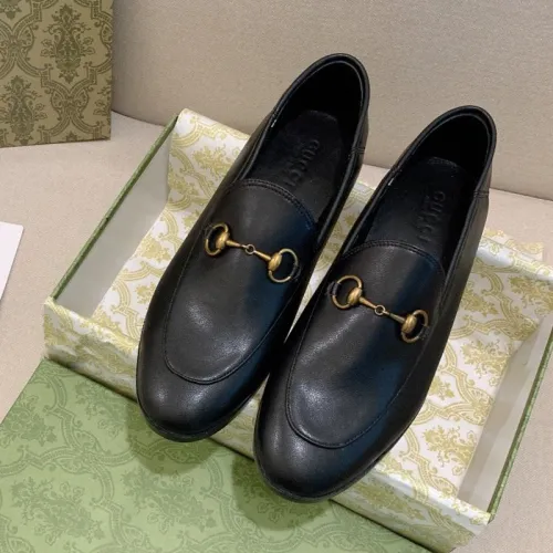 Gucci Womens Shoes Casual Design Loafers Leather Black Leather Horsebit loafer 414998 DLC00 1000 with Original Box